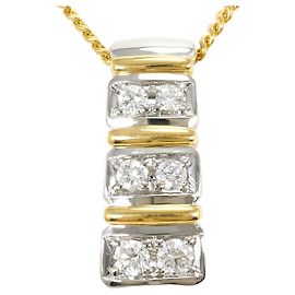 Autre Marque Collana in oro giallo 18K e platino con diamante