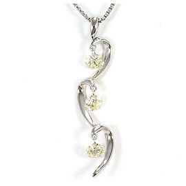Autre Marque Colar de ouro branco 18K com diamante amarelo