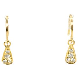 Autre Marque Pendientes de gota en oro amarillo de 18K con diamantes