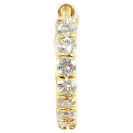 Autre Marque Orecchini a cerchio in oro giallo 18K con diamante