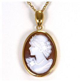 Autre Marque Collana in oro giallo 18K con cammeo in conchiglia
