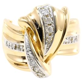 18K Gelbgold- und Platin-Ring mit Diamanten - Autre Marque