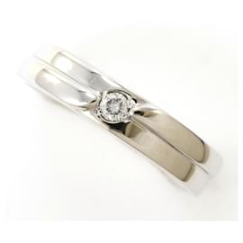 Anello a fascia in oro bianco 14K con diamante - Autre Marque
