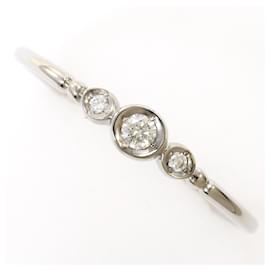 Autre Marque 10K Weißgold-Ring mit Diamant