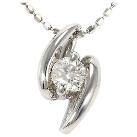 Autre Marque Colar de ouro branco 18K com diamante