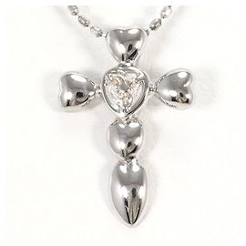 Autre Marque Collana in oro bianco 10K con diamante