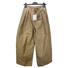Autre Marque ARRANGE Pantaloni corti a gamba larga in misto cotone beige