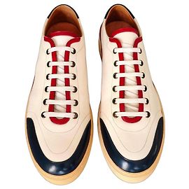 Silvano Lattanzi Sneakers Artigianali in Pelle Nappa - Bianco/Blu/Rosso