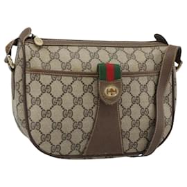 Borsa GUCCI GG Supreme Web Sherry Line in PVC Beige Oro 89 02 032 Auth 184796