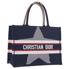 Bolso Tote Christian Dior Alps Star Book Tote MM de lona azul marino auténtico am11812M