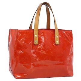 LOUIS VUITTON Monogram Vernis Reade PM Hand Bag Red Rouge M91088 LV Auth ti3944