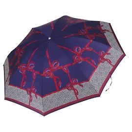 Ombrello pieghevole Christian Dior in poliestere realizzato da Kanebo Blu navy Oro Auth 184397M