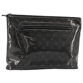 LOUIS VUITTON Monogram Eclipse Glaze Pochette Cosmos Black M63373 Auth BA13371