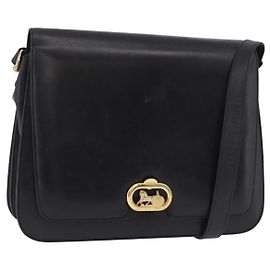 Céline Borsa a Spalla CELINE Horse Carriage in Pelle Nera e Oro Auth 185494