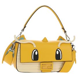 FENDI Dragonite FENDIxFRGMTxPOKMON Mamma Baguette Bag Leather Auth 167404SM