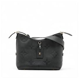 Louis Vuitton Borsa a tracolla hobo CarryAll in pelle di vitello granulata Monogram Giant Nero