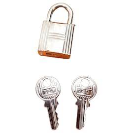 Hermès Silver-Tone Padlock and Keys