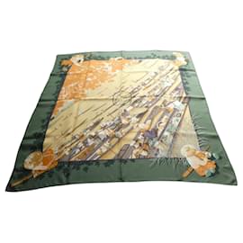 Hermès Foulard in seta "Marché flottant du Lac Inlé"