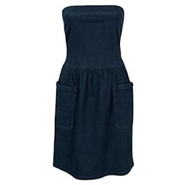 Prada Abito senza spalline in denim blu