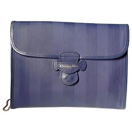 Christian Dior Clutch a Righe Blu Navy