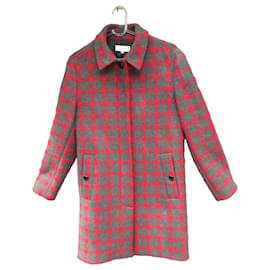 Paul & Joe karierter Mantel in Rot und Grau