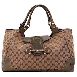 Gucci borsa a mano GG monogram monogrammata e pelle