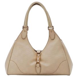 Gucci Borsa Jackie Hobo in Pelle Monogramma Beige