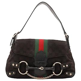 Gucci Borsa Hobo in Tela Monogram Horsebit