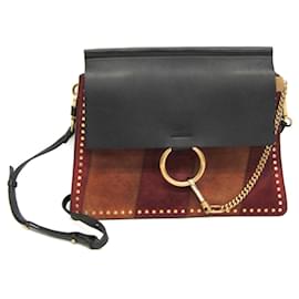 Borsa a tracolla Chloé Faye in pelle e scamosciato taglia Medium