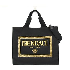 Fendi x Versace Fendace Canvas Schultertasche Tote
