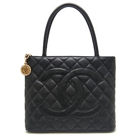 Chanel Black Caviar Medallion Tote