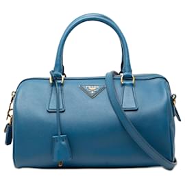 Borsa Boston Lux Saffiano Blu Prada