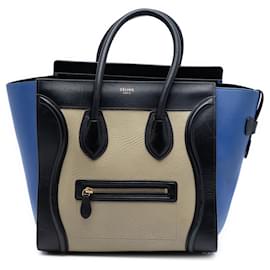 Borsa Tote Celine Mini Tricolor in pelle beige - Céline