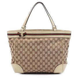 Gucci Mayfair Tote aus beigem GG Canvas