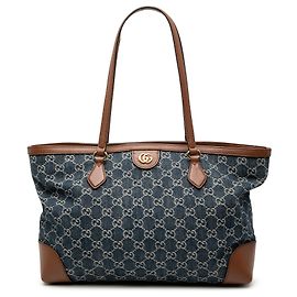 Tote Ophidia in denim GG blu di Gucci, taglia Medium