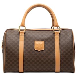 Céline Borsa Boston in tela rivestita Macadam marrone Celine