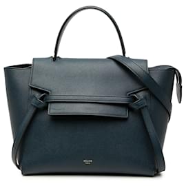 Bolso Belt en piel de becerro micro granulado azul Celine - Céline