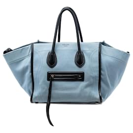 Céline Tote Luggage Phantom in denim blu Medium Celine