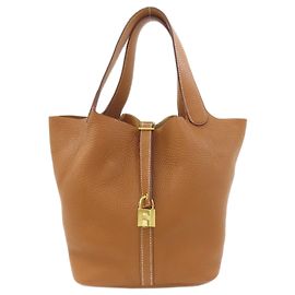 Hermès Bolsa Hermes Picotin Lock MM Gold