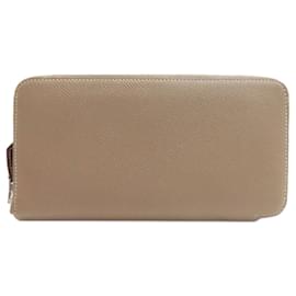 Cartera larga de seda Azap Hermes en color Etoupe Gray - Hermès