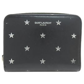 Cartera de cuero con motivo de estrella Saint Laurent