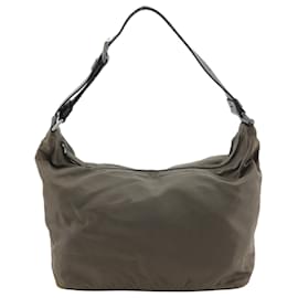 Borsa a tracolla in nylon marrone Prada