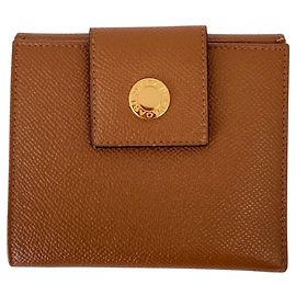 Bulgari Carteira dobrável de couro Bvlgari Classico Double Hook