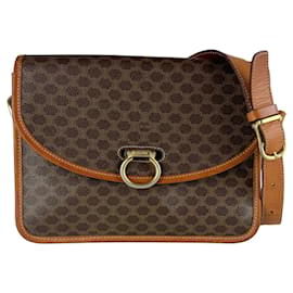 Borsa a tracolla Celine in tela rivestita marrone - Céline