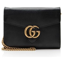 Portafoglio con catena Gucci Leather GG Marmont