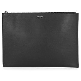 Clutch in pelle nera Yves Saint Laurent
