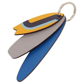 Hermes Keyring in Blue and Gray - Hermès