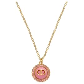 Collana Christian Dior PETIT CD Logo Stone Metal Pink Gold