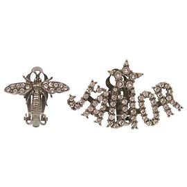 Orecchini Christian Dior JADIOR Logo Bee Star Stone Silver