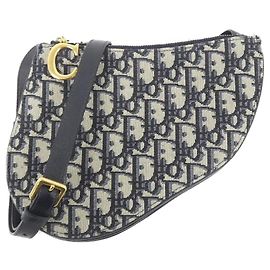 Borsa a tracolla Christian Dior in tela blu